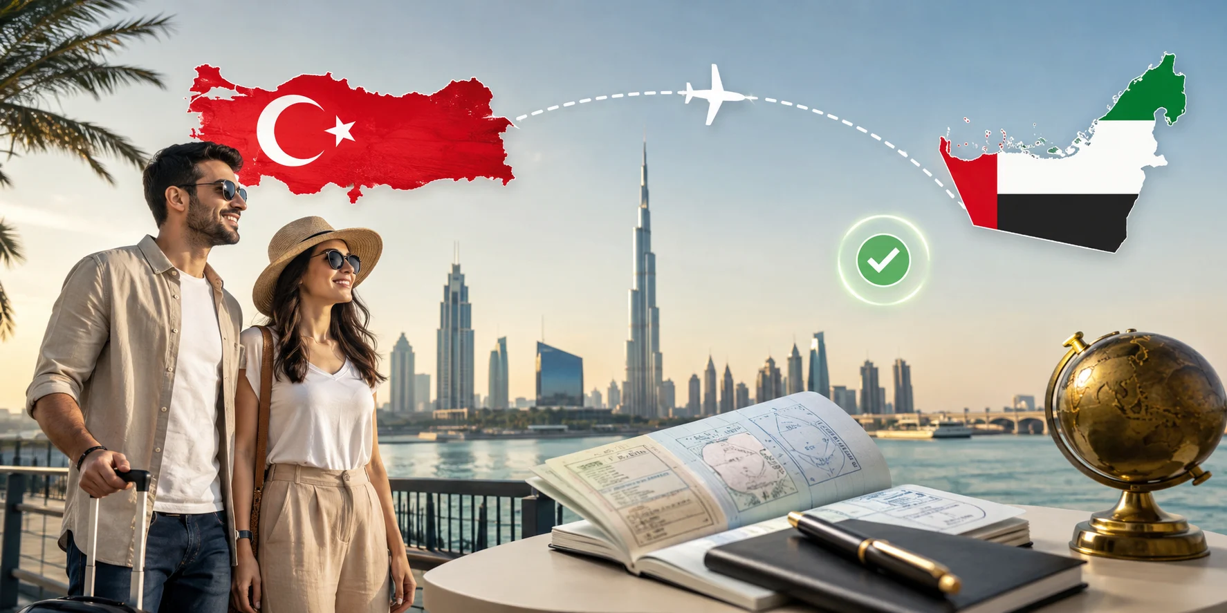 The standard tourist route uses a passport copy, personal photo, onward travel and UAE-valid medical insurance.