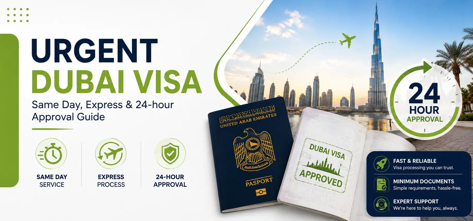 Urgent Dubai Visa 2026 | Same Day & 24-hour Approval