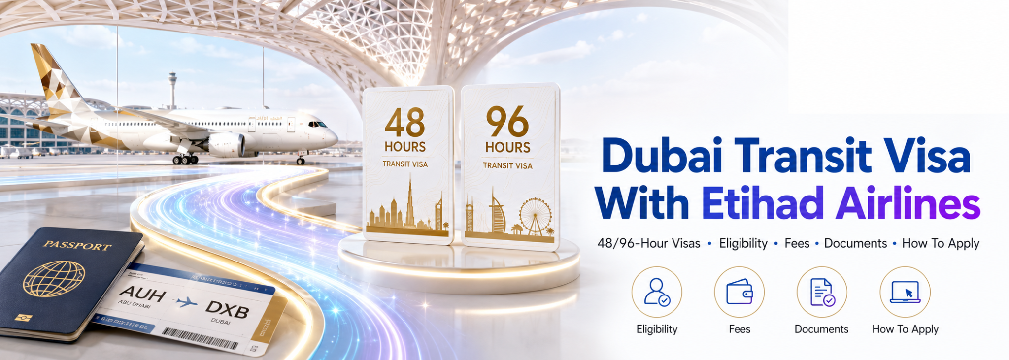 Dubai Transit Visa 2026 with Etihad - 48 | 96-hour UAE Stopover Guide
