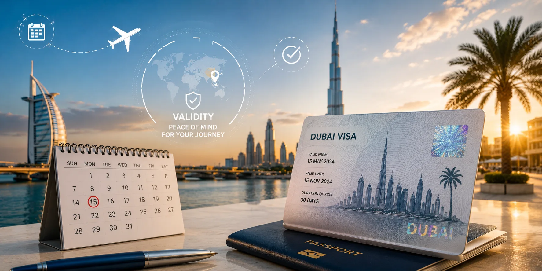 Dubai visa validity showing issue entry and stay expiry dates