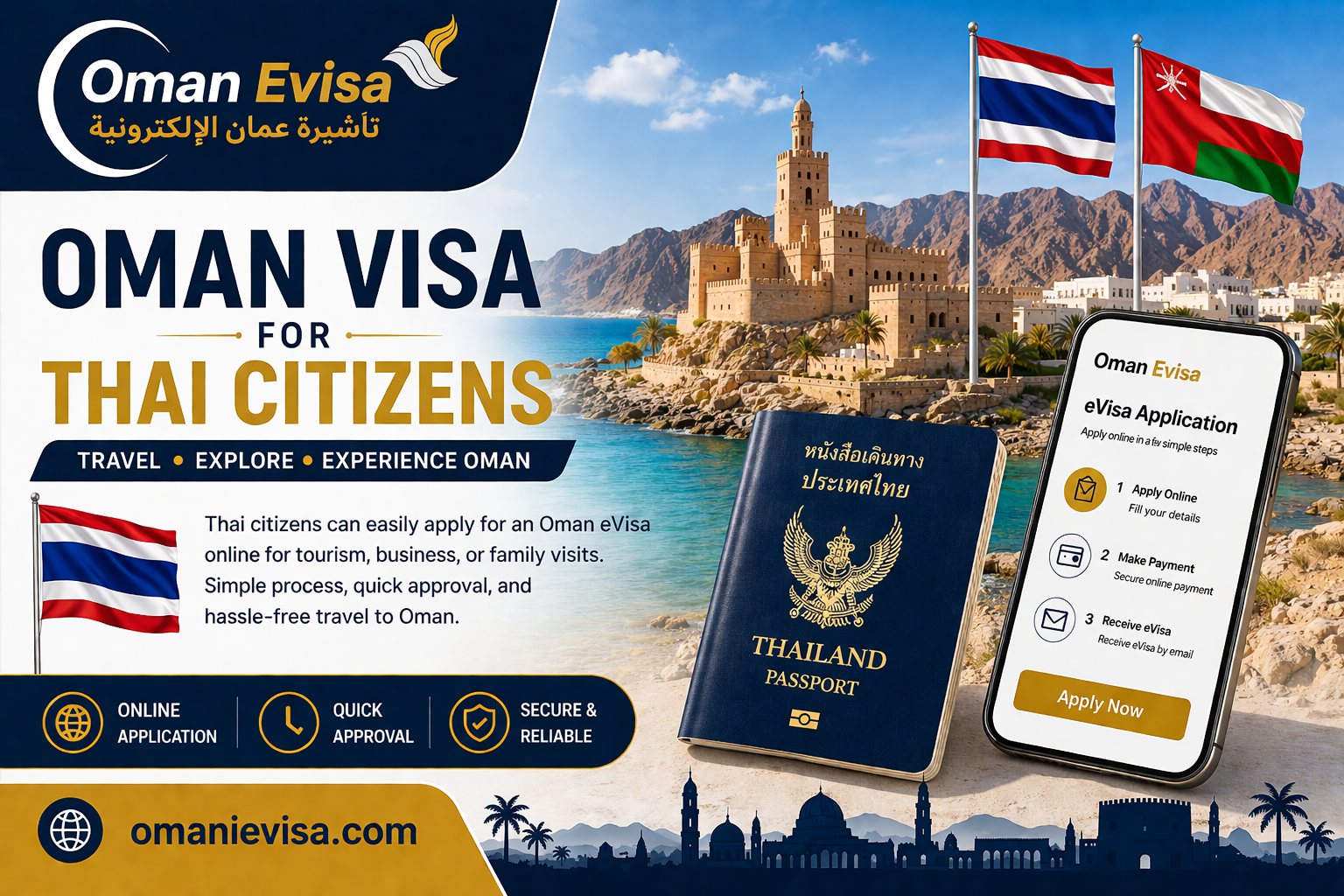Oman Visa For Thai Citizens 2026 | Apply Oman E Visa Online
