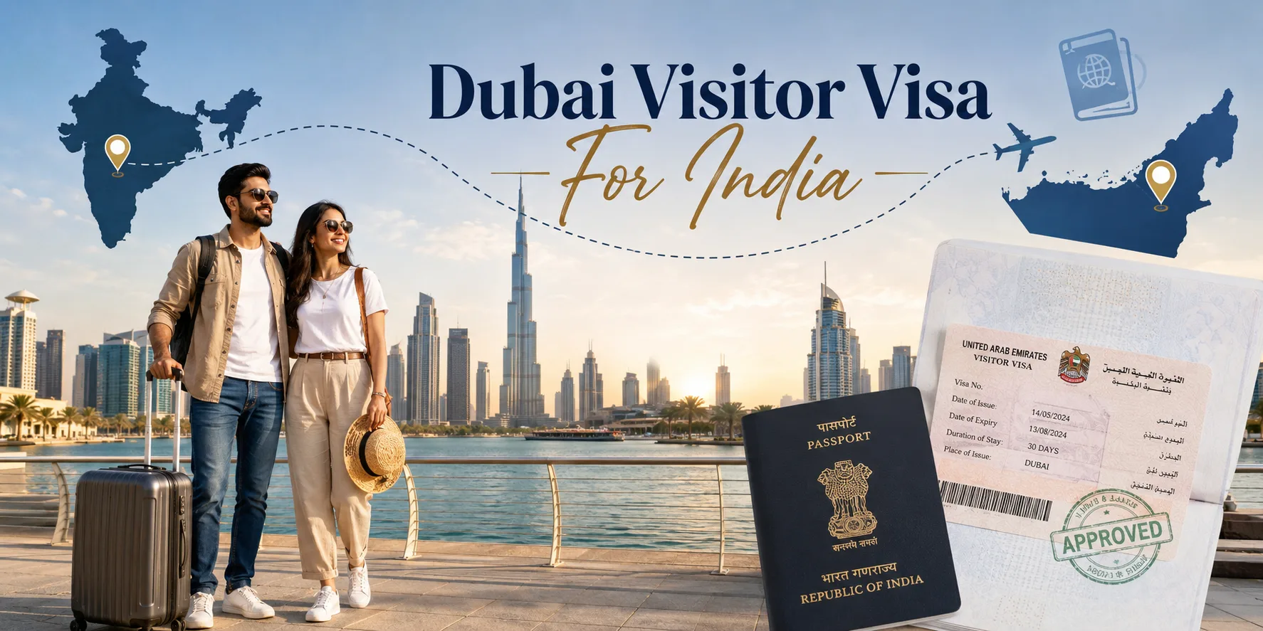 Indian traveller comparing Dubai visitor visa options before departure