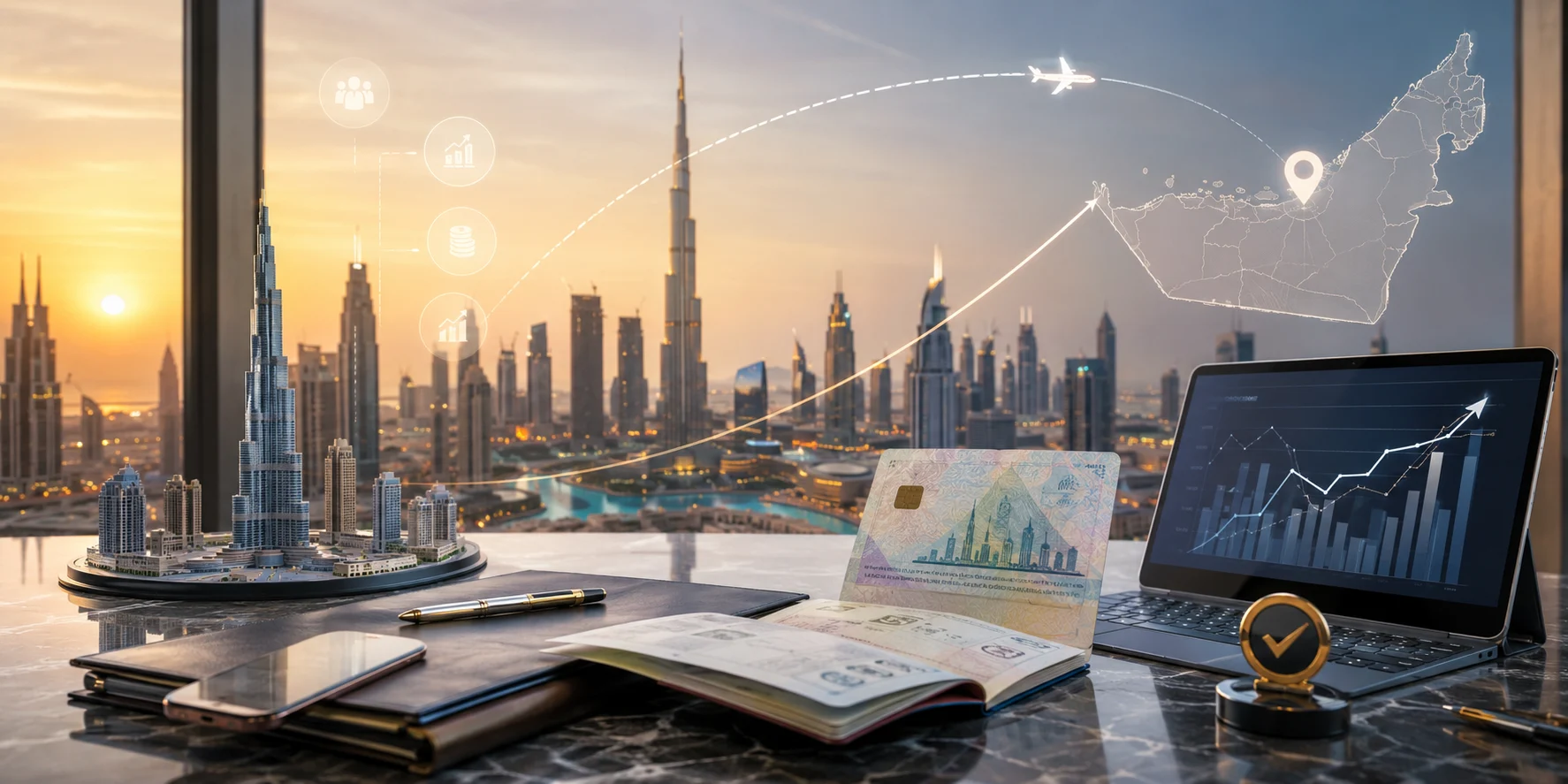 The DLD Taskeen route links the visa to Dubai property owner status.