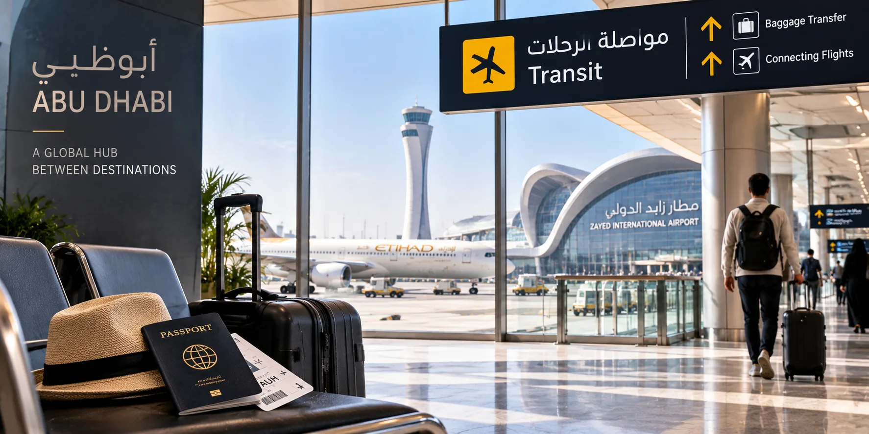 The main differences are the allowed stopover period and Etihad's published visa fee.