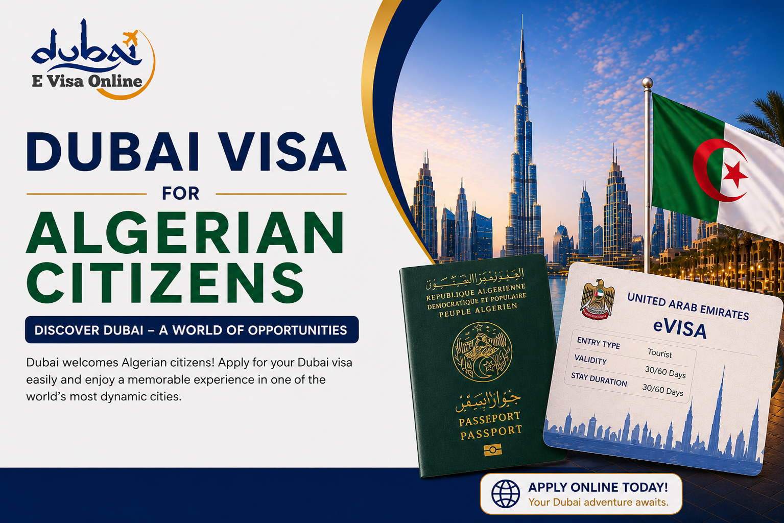 Dubai Visa For Algerians 2026 | Requirements, Fees & Application Guide