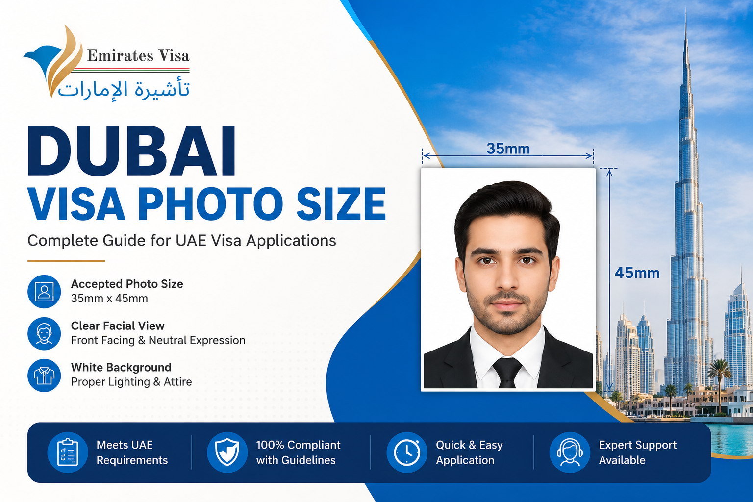 Dubai & Uae Visa Photo Size | Mm, Cm & Pixels
