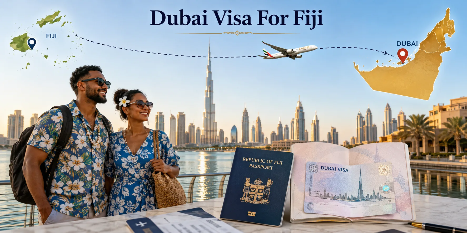 Fijian passport holder arriving at Dubai International Airport immigration