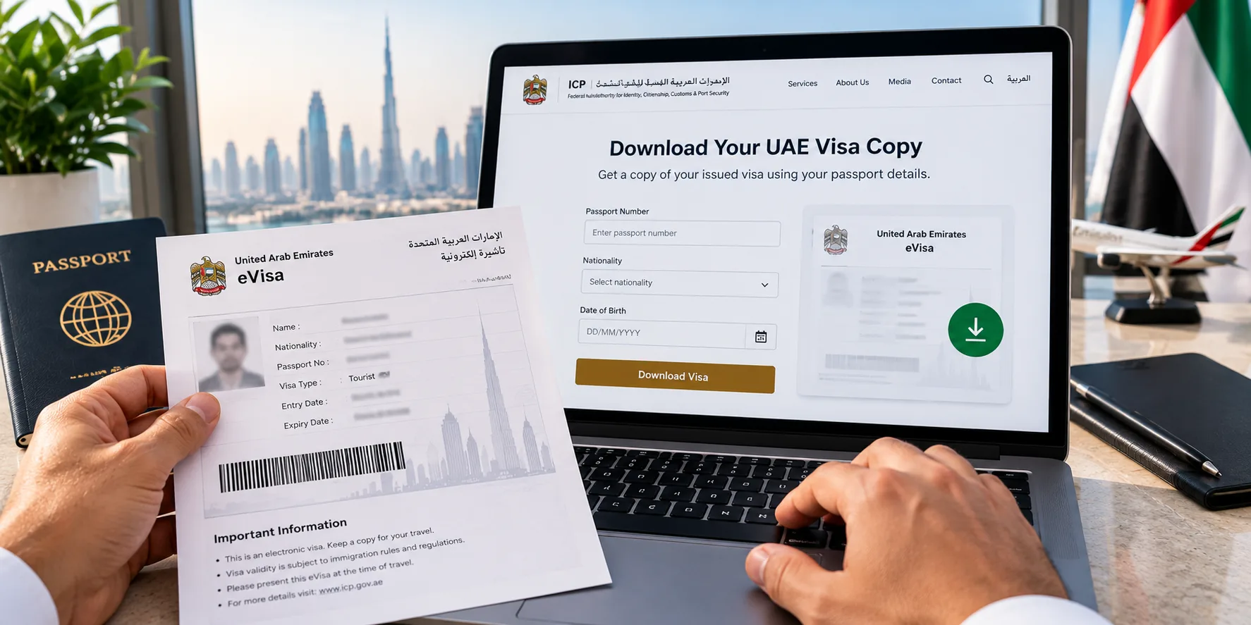 UAE Visa Copy Download Online