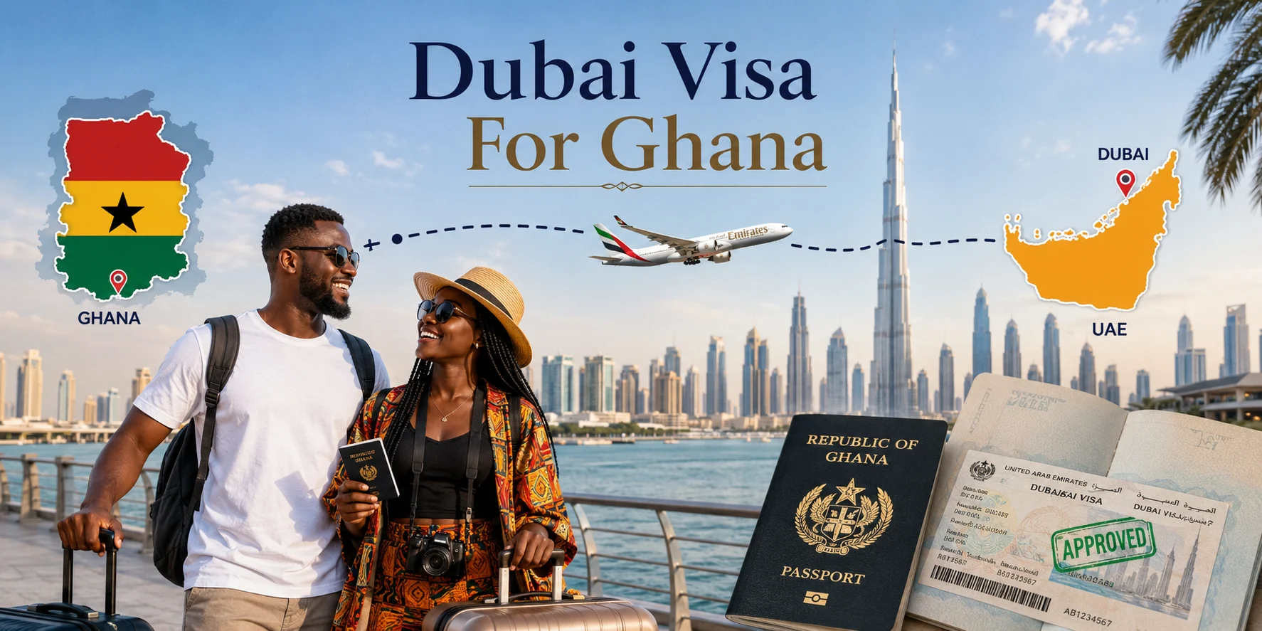 Ghanaian traveller preparing a UAE tourist visa application for Dubai